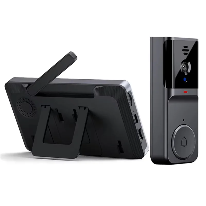 BNVN-جرس باب يتضمن شاشة عرض فيديو مع شاشة IPS 4.3 بوصة 2-Way Audio 2.4Ghz كاميرا جرس الباب لتسجيل الاتصال الداخلي البصري مع هوائي
