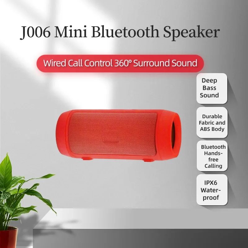 

QUEED J006 Portable Bluetooth Speaker – Outdoor Wireless Speaker with Deep Bass & USB Drive Support