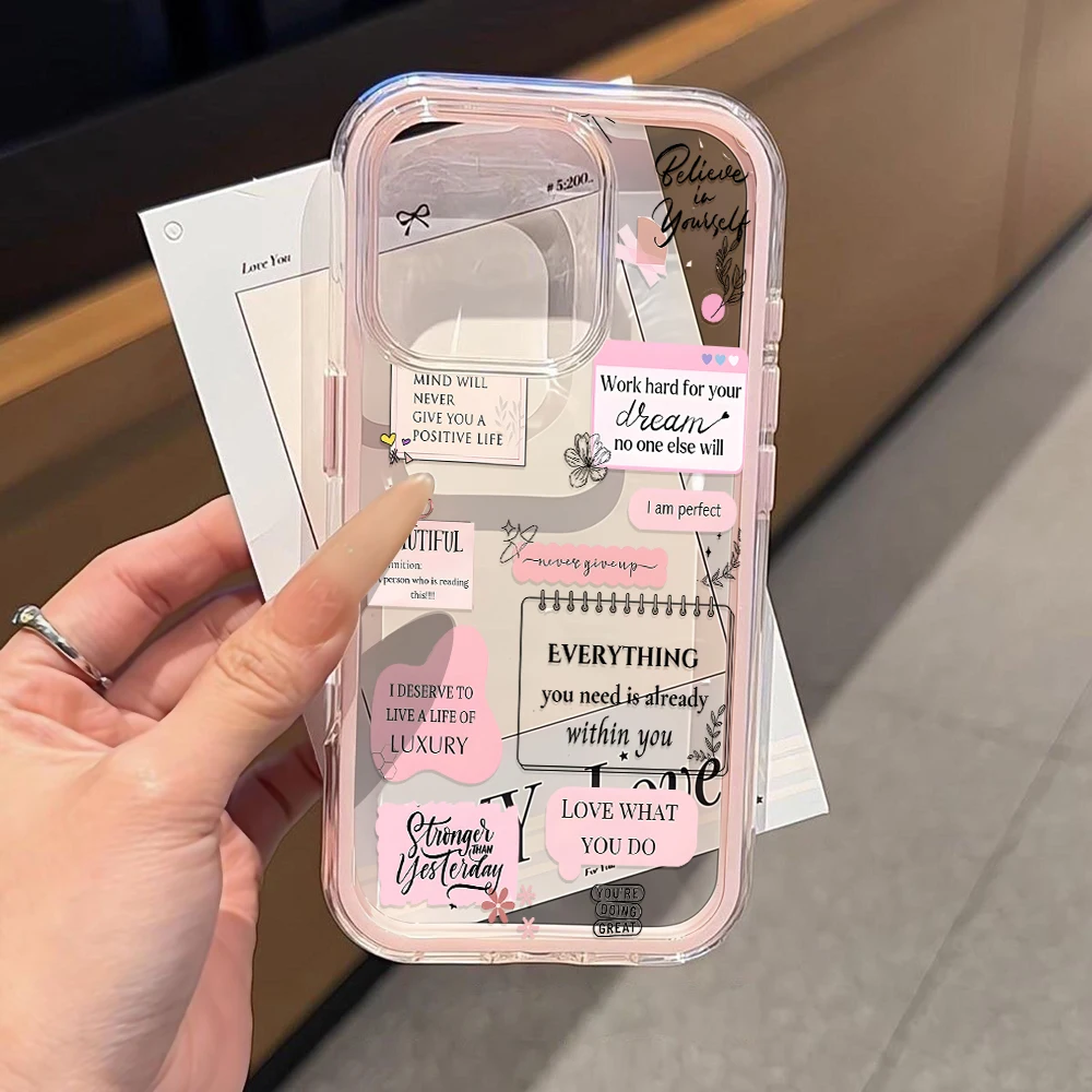 INS Sticky Notes Phone Case For Samsung Galaxy A57 A37 A07 5G S25 S24 S23 Plus S26 S25 S24 Ultra FE Transparent SIlicone Cover