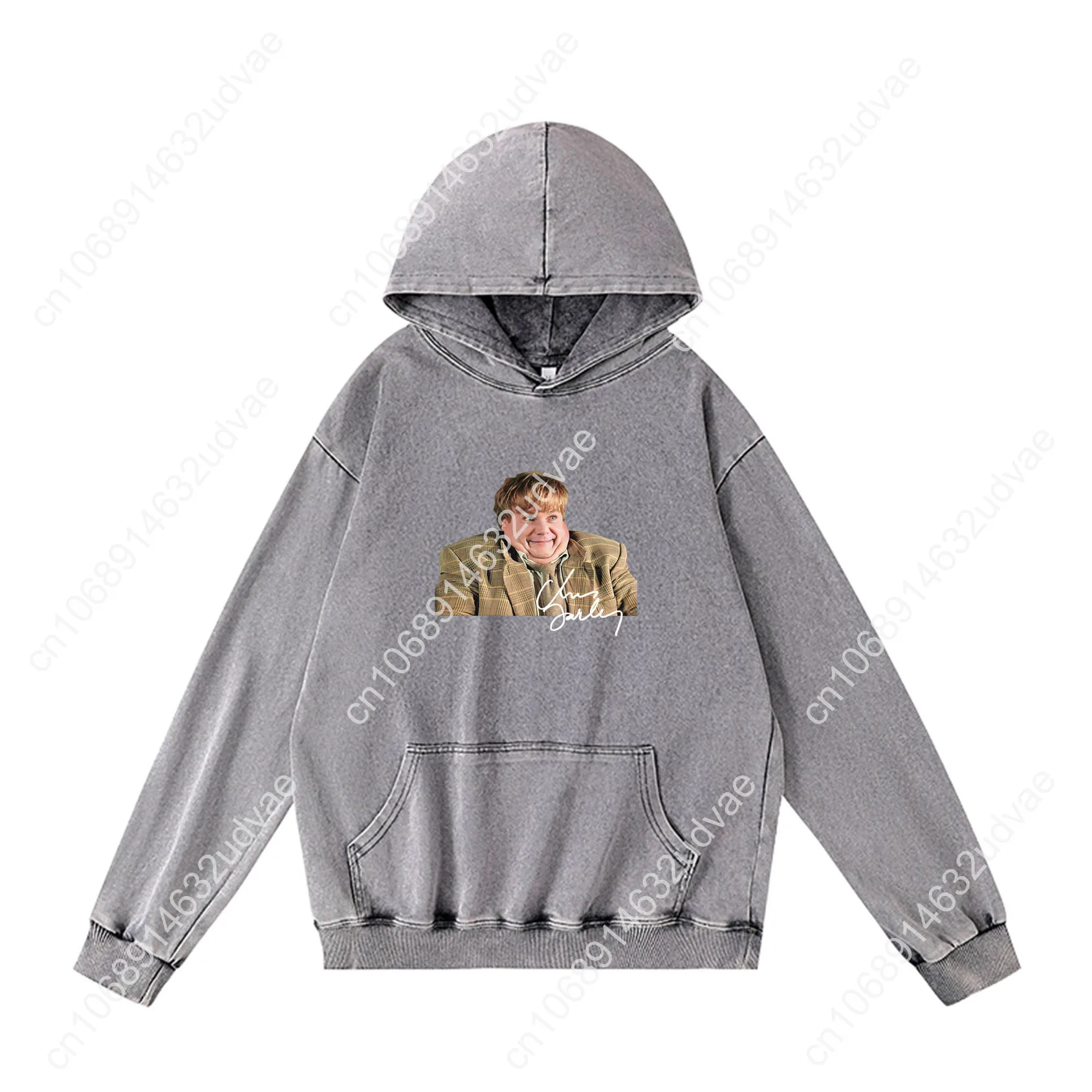 Felpe con cappuccio Chris Farley Felpa con cappuccio retrò Uomo Donna Adolescente Pullover Felpa con tasca Top personalizzati oversize