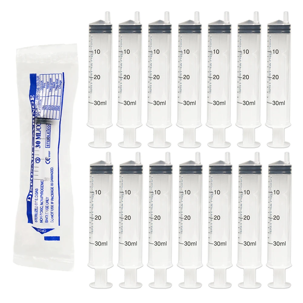 30PCS 30ml 주사기 멸균 개별 포장 영양소 측정용 수경재배, 주방 도구, 피더, 액체 분배용