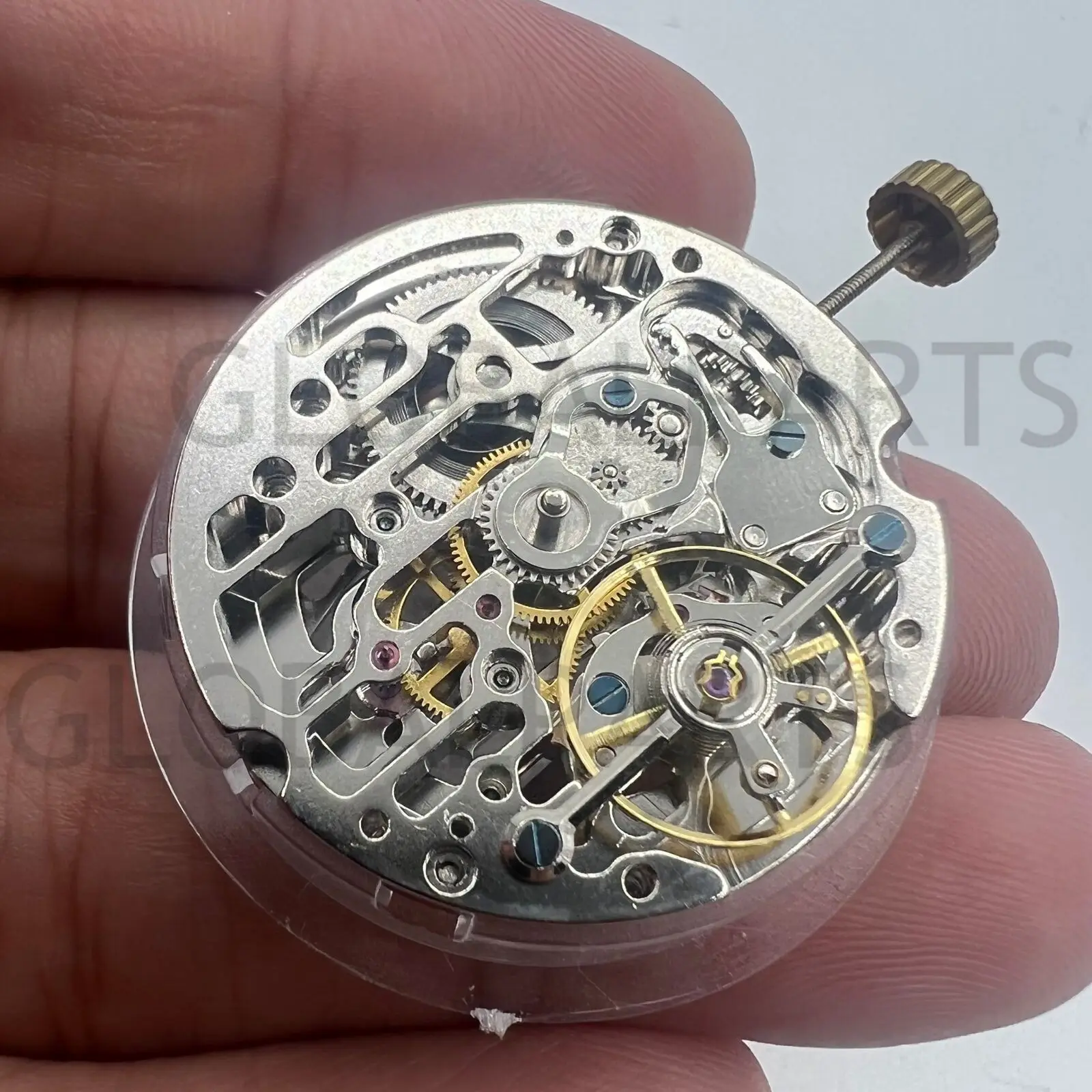 Dandong Hollow Automatic Mechanical Silver Movement Small Second@9