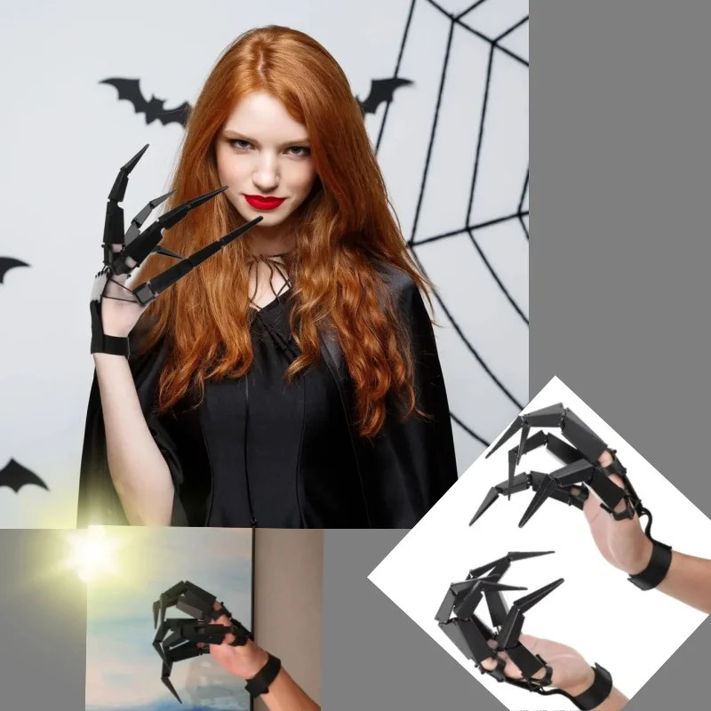 

Реквизит для вечеринки в честь Хэллоуина, шарнирные пальцы, страшный искусственный палец, реквизит для косплея, декор для вечеринки, 3D страшные и гибкие когти со скелетом, руки