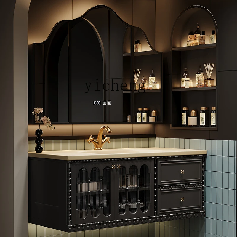

LSL Oak French Retro Bathroom Cabinet Set with Stone Washbasin