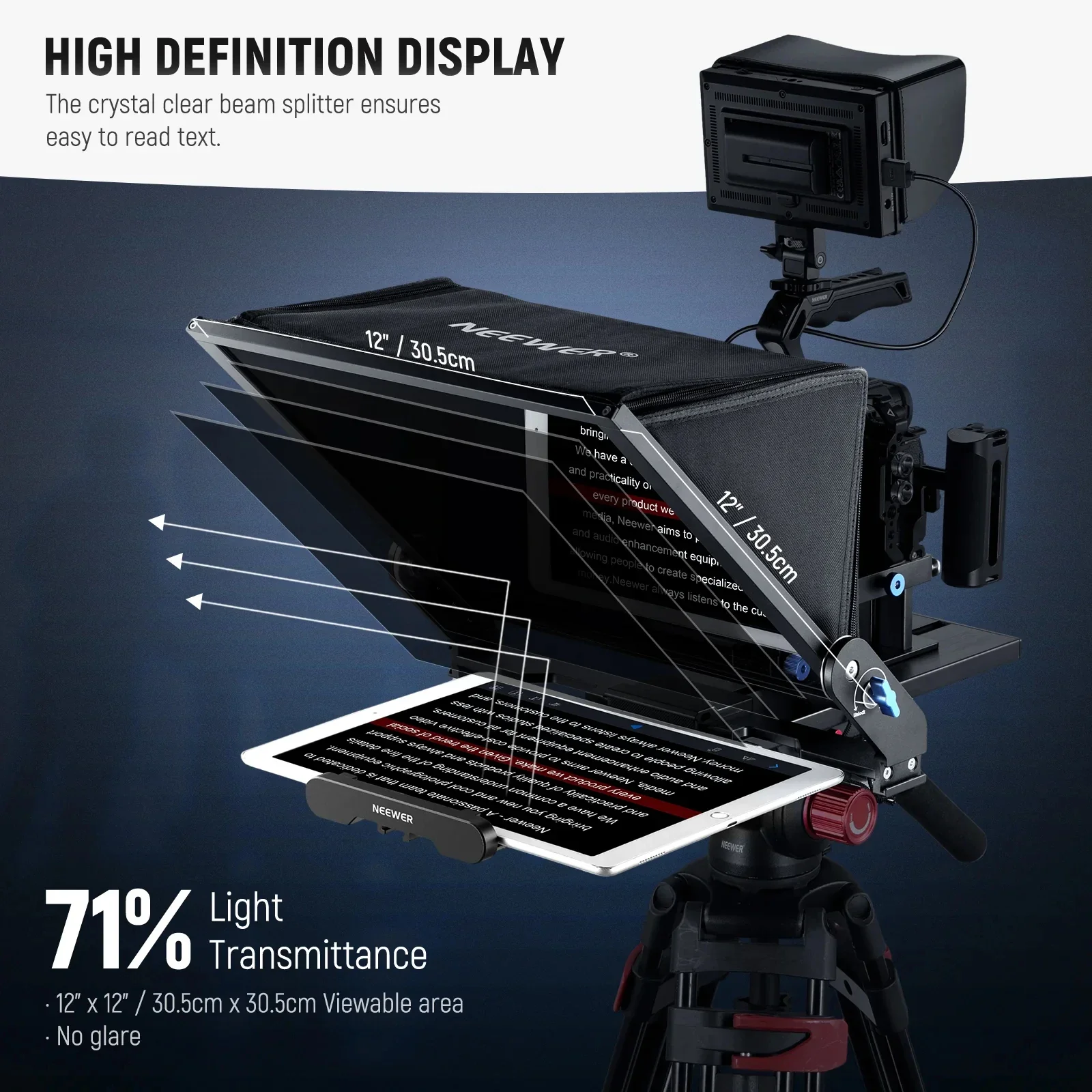 NEEWER X17 II X14 PRO X12 Remote Teleprompter Large Size Screen with Remote Control for Vlog Video Shooting Teleprompter