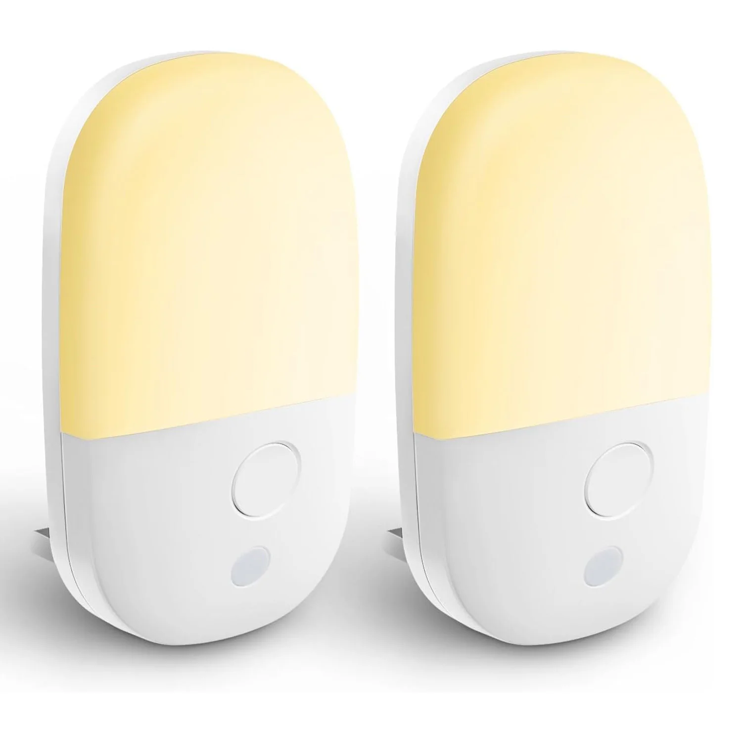 2 PACK Children's Night Lights with Dusk Sensor, Electric Socket 3 Levels of Adjustable Brightness, Auto On/Off Modes