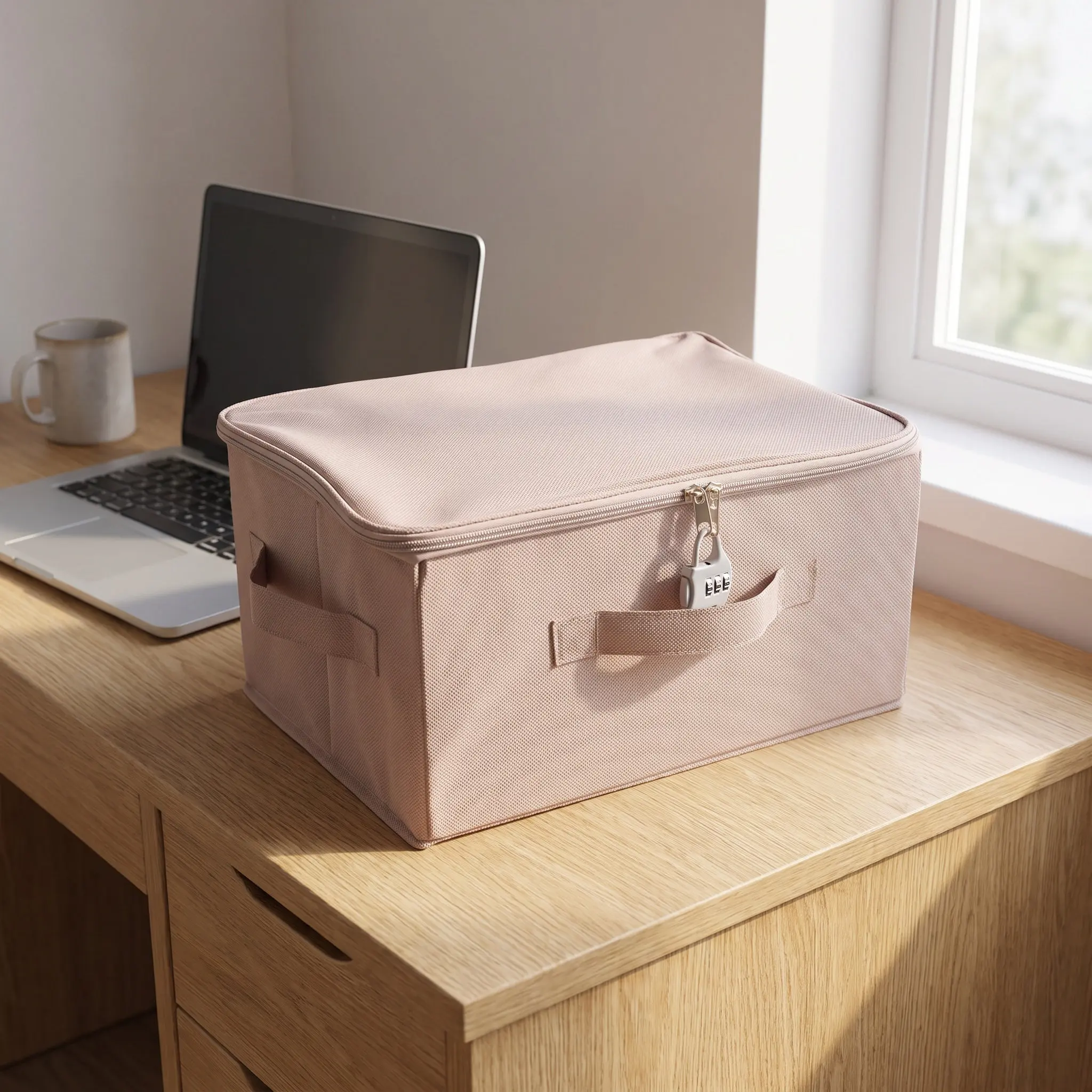 Discreet Lockable Storage Bag Private Storage Bag 12.6x9.45x7.1in Combination Lock Organizer Case for Clothes Closet Bedside