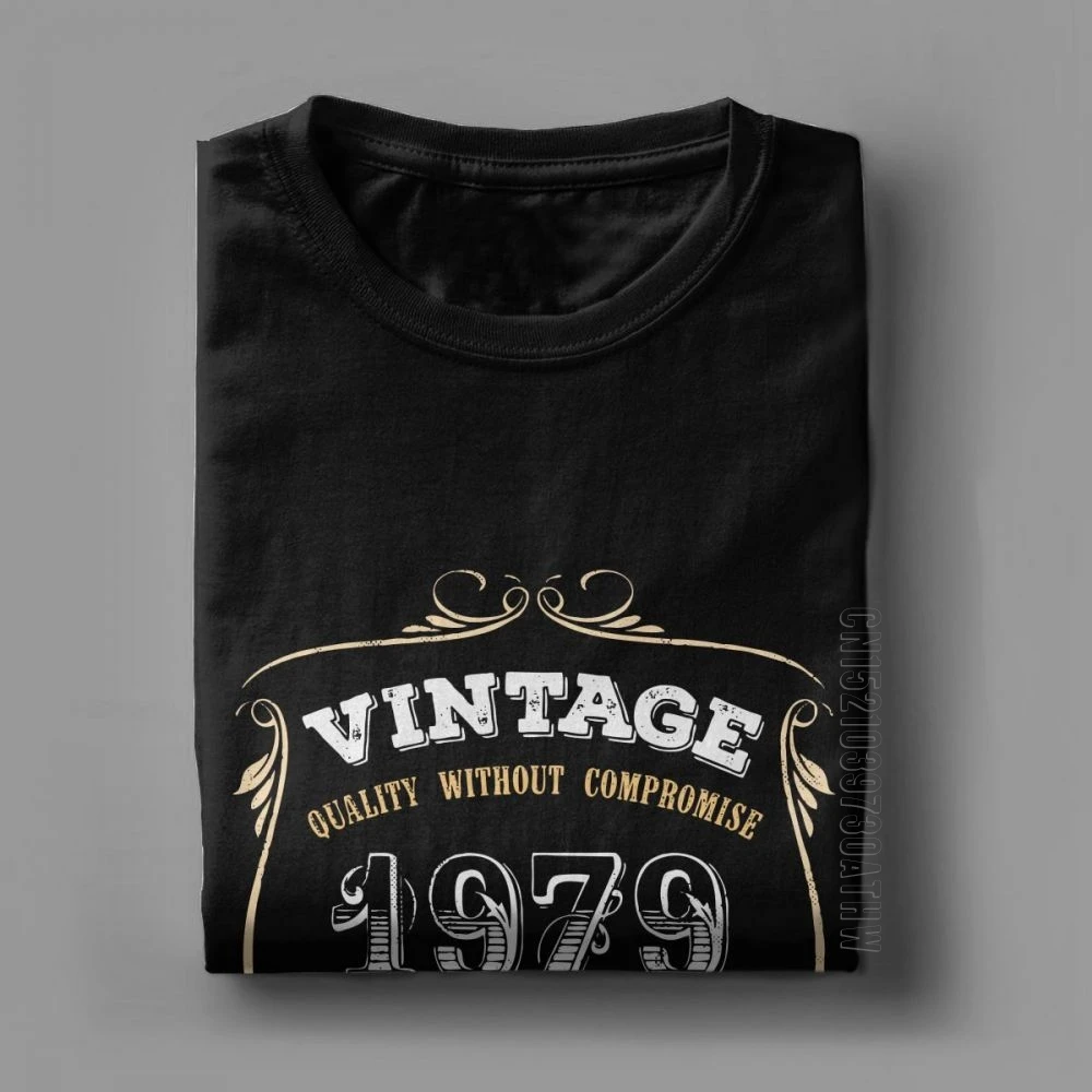 40th Birthday Tee Shirt Gift Gold Vintage 1979 Aged Perfectly Present T-Shirts Man Unique Clothing T Shirts Purified Cotton