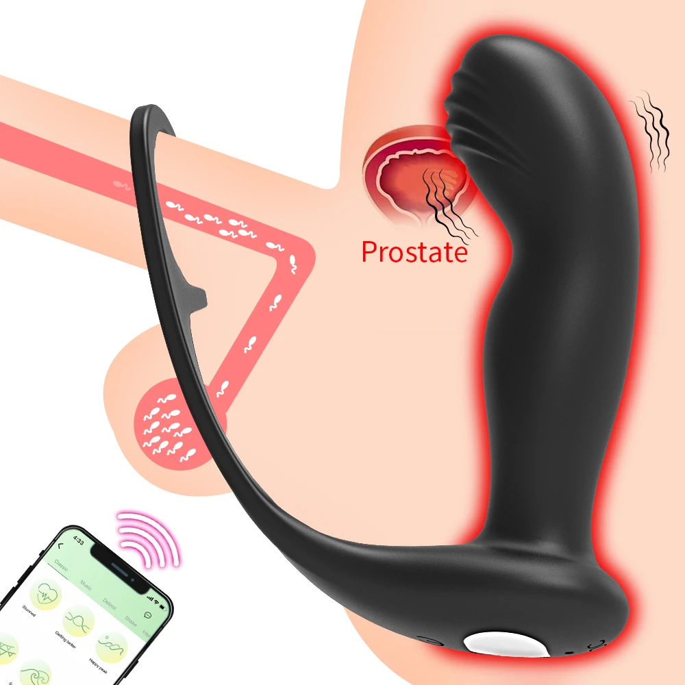 Cock Ring Sex Toys 3 In 1 Men Wireless Prostate Penis Rings Vibrating Massager Testicular Anal Stimulation Vibrator Adult Goods