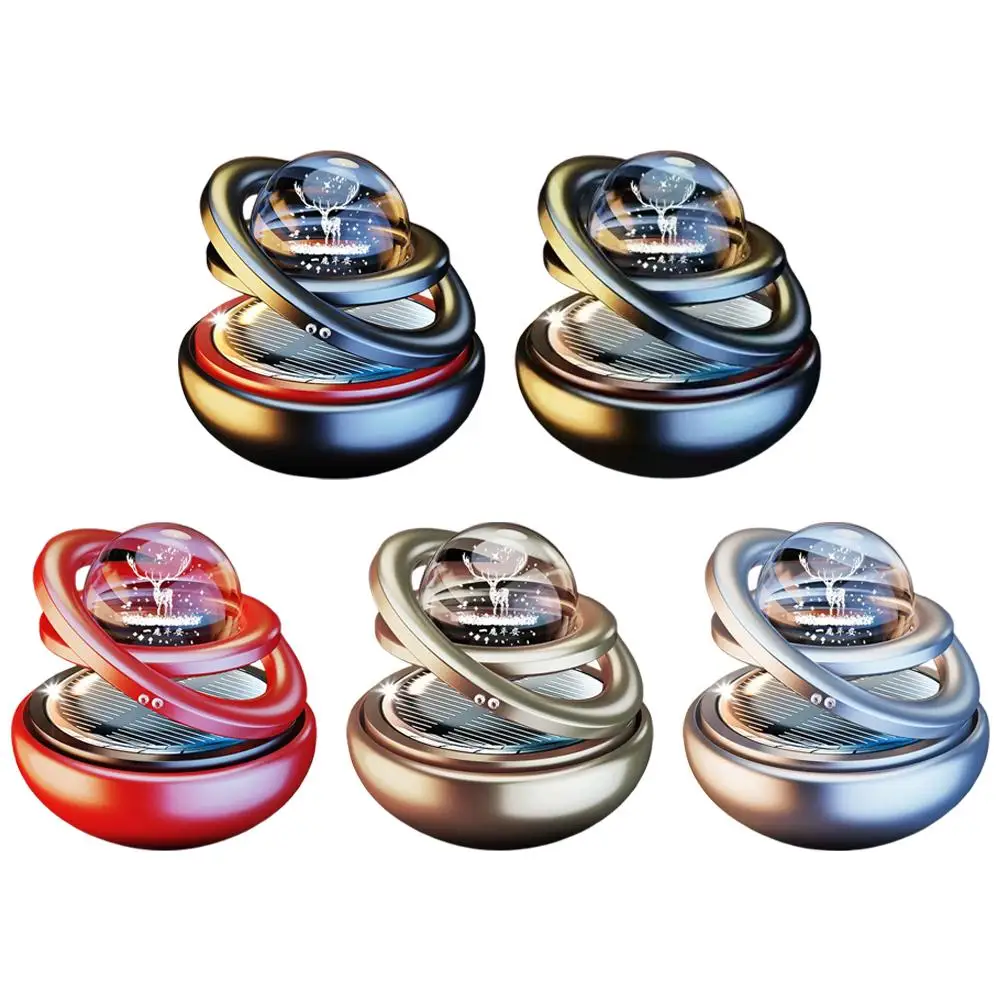 1 stücke Solar Aromatherapie Ornamente Auto Doppel Ausgesetzt Kristall Ball Rotierenden Aromatherapie Parfüm Ornamente Kreative Ornamente – Detail 16