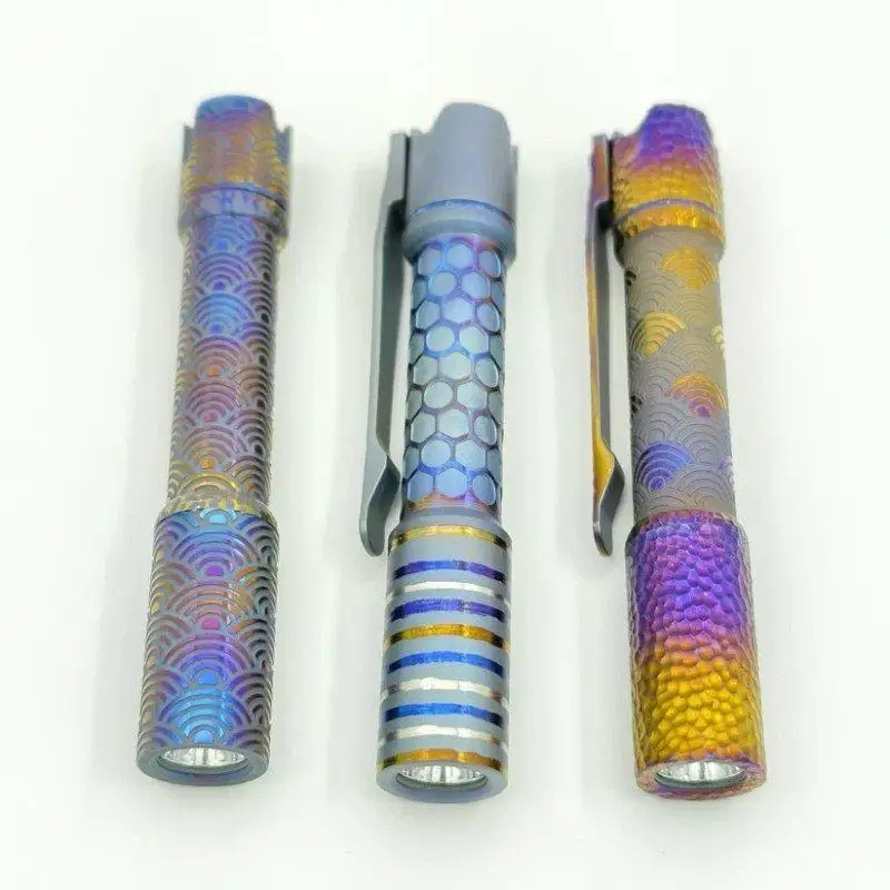 Reylight Pineapple Mini Ti MK II- Hand Carved Flashlight Torch Light