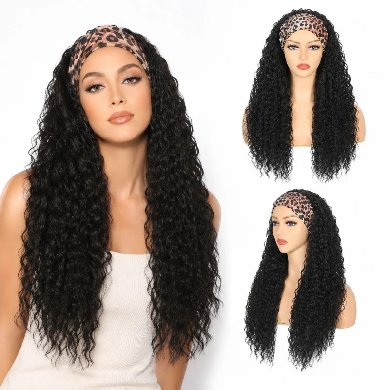 

Women's 3-in-1 Wig, Black Short Curly Long Hair, Synthetic Headpiece, High-Temperature Fiber