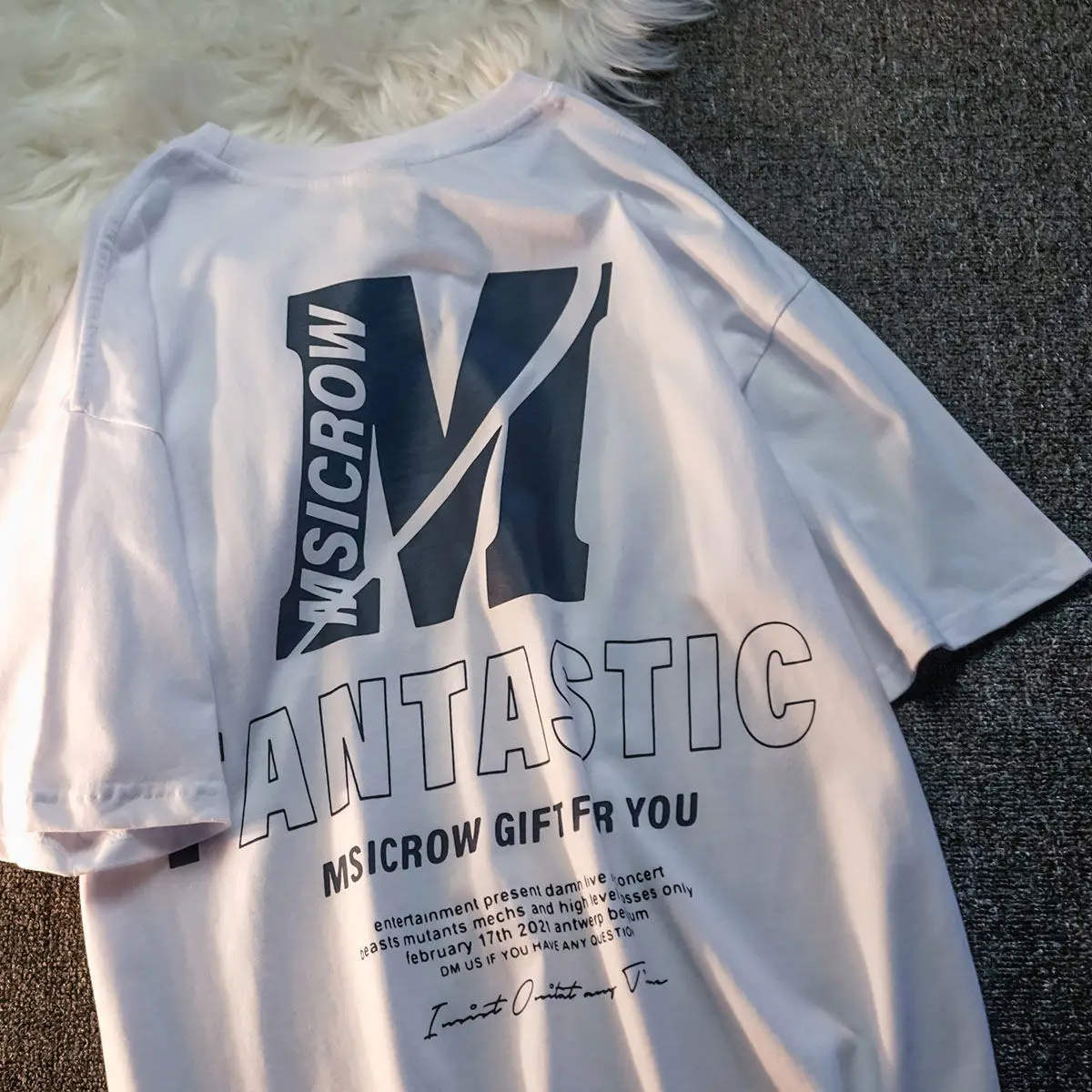 

Trendy European and American Street Style Summer Short-sleeved T-shirt for Couples Loose and In Korean Style Unisex Wholesale