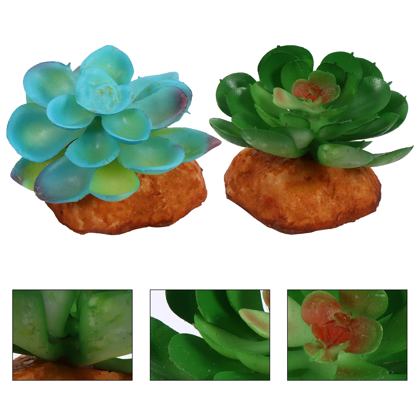 

2Pcs Emulation Plant Set Realistic Landscape Adornment for Terrarium Reptile Decor Aquarium Pet Box Plant Decoration Accessories