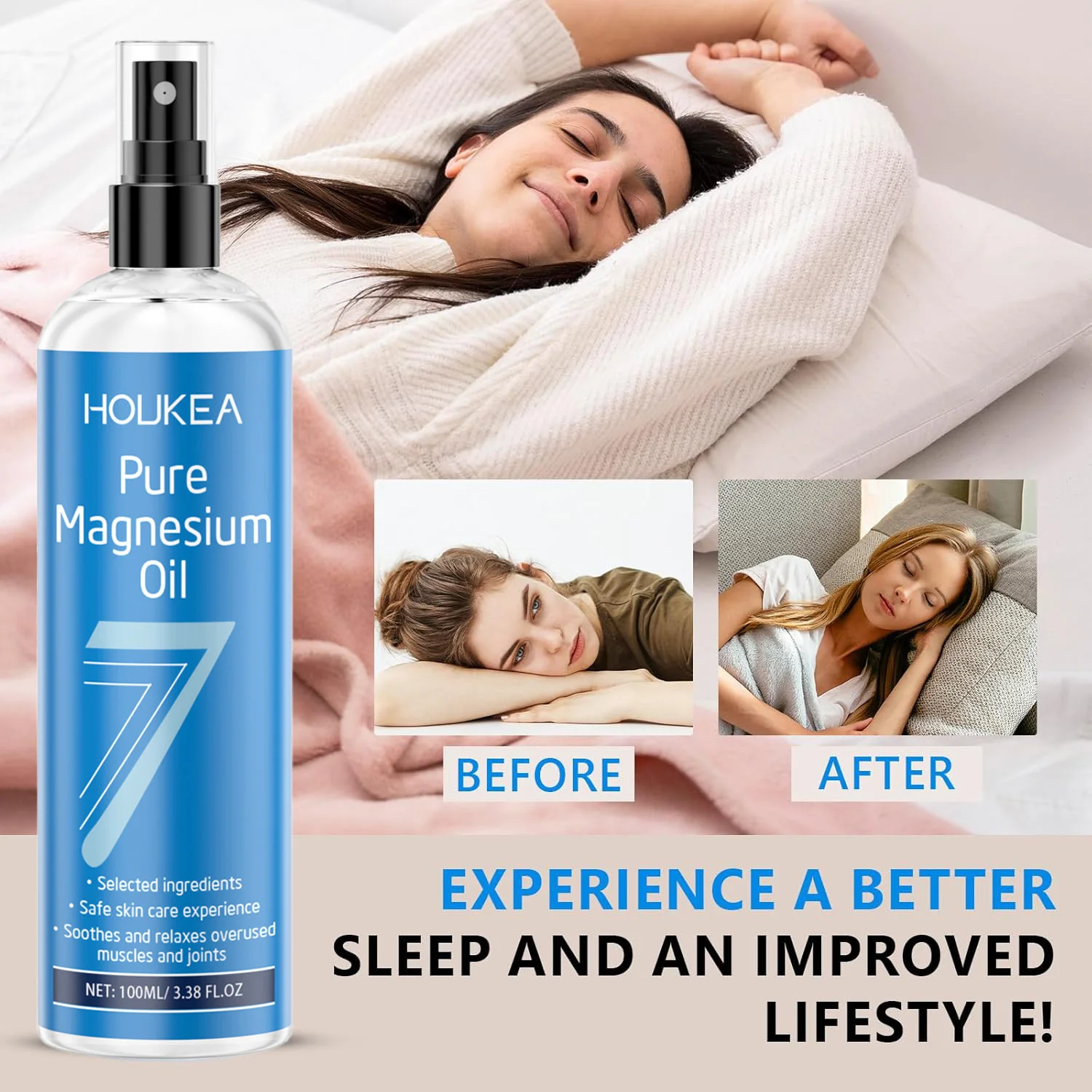 Pure Magnesium Oil Spray - USP Grade Magnesium Chloride Liquid for Foot & Body Care Spray for Relaxation & Quick Absorption100ml view 5
