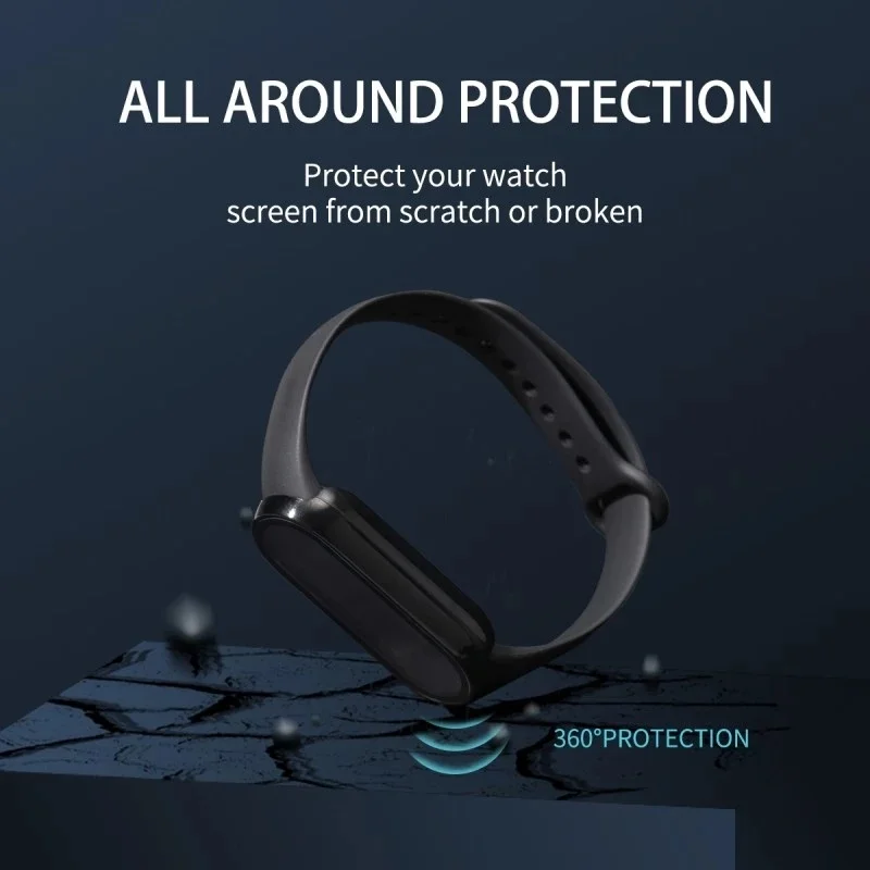 ป้องกันหน้าจอ + 3D ป้องกันฟิล์มสําหรับ Xiao mi mi Band 7 6 5 4 3NFC PC ฝาครอบกันกระแทกกรอบสําหรับนาฬิกาสมาร์ท mi7