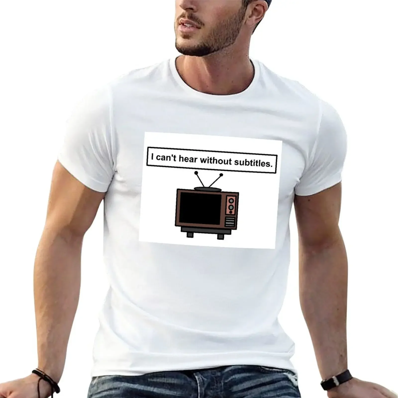 TV Subtitles Design T-Shirt sports fans blanks designer t shirt men