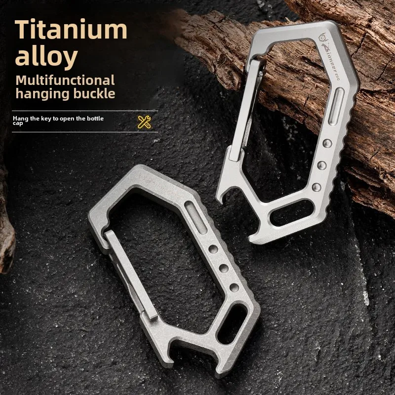 Titanium alloy multifunctional outdooredcportable hanging buckle portable hanger car key ring tools connection buckle