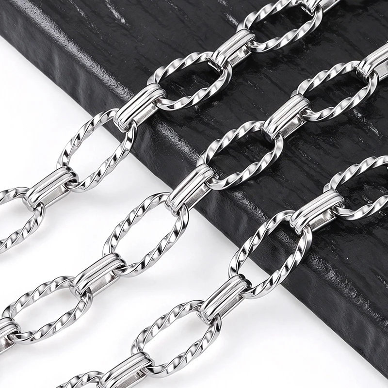 Stainless Steel Twisted Oval Link Chain Cable Chain DIY Bracelet Necklace Jewelry Making Accessories
