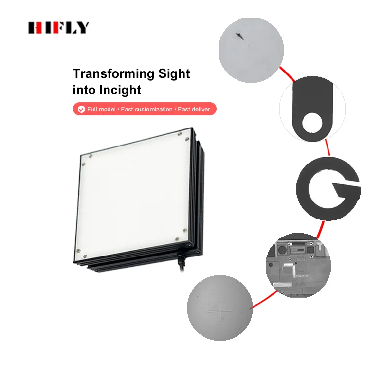 HIFLY 50mm Square Panel LED Machine Vision Light with Backlight Industrial Inspection Area DC Power Supply