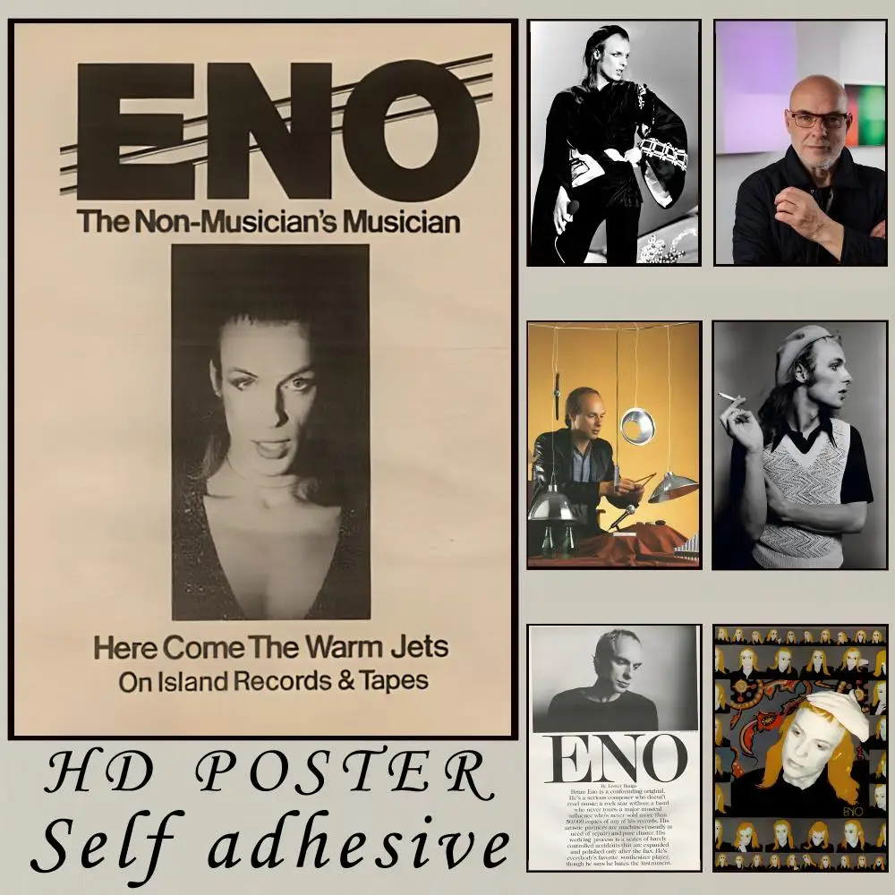 Ambient Producer Brian Eno Poster Room Wall Art Decor Waterproof Stickers For Home Bar Bedroom Decoration