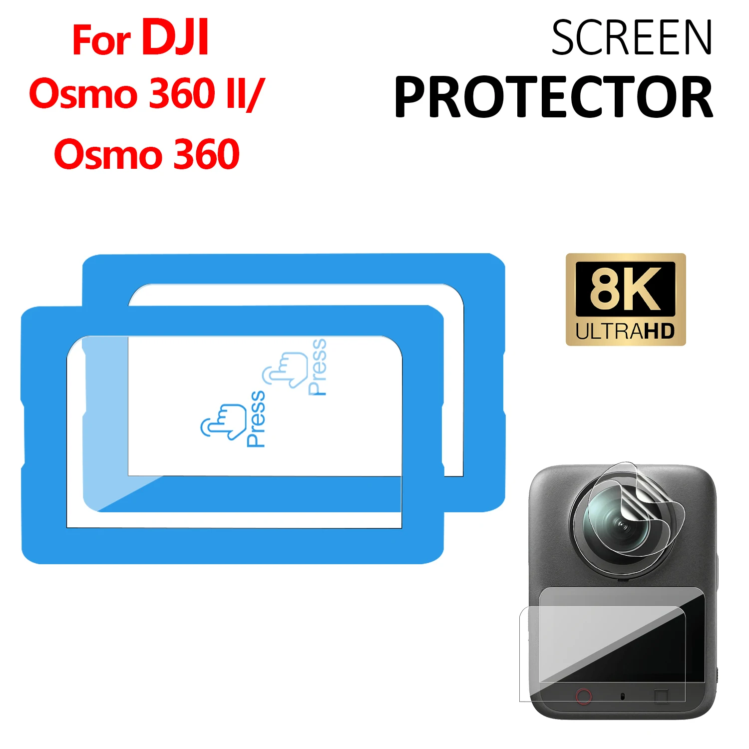 For DJI Osmo 360 II / 360 Screen Protector 1-5Set Auto Alignment Tempered Glass TPU Lens Film Accessories Hot Sale 9H Hardness