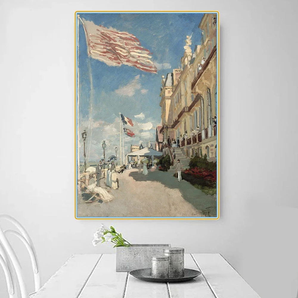 Citon Claude Monet《The Hotel des Roches Noires at Trouville》Canvas Art Oil Painting Famous Artwork Picture Decor Home Decoration