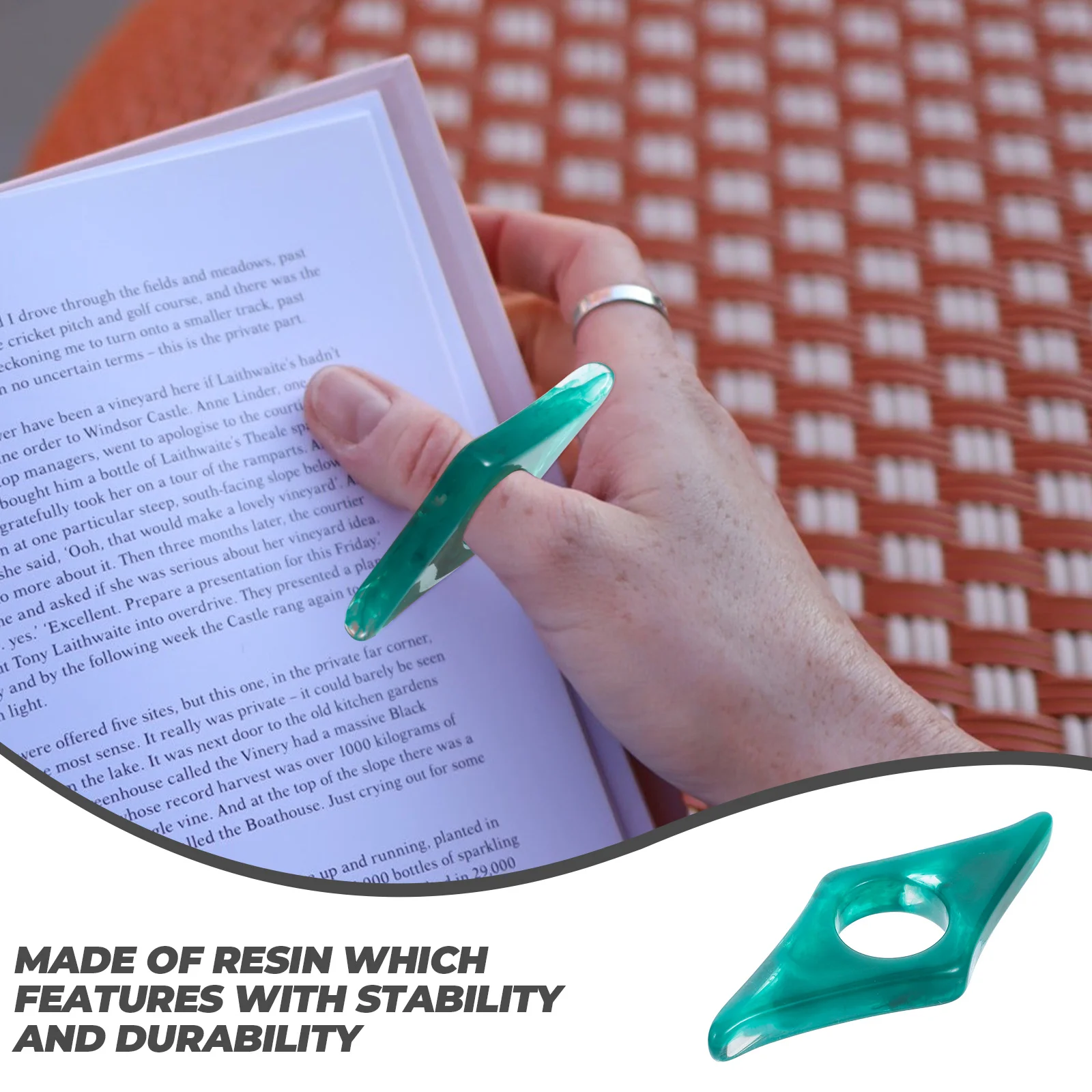 6Pcs Resin Page Holders Thumb Ring Book Holder Multi-Function Reading Holder Convenient Book Accessory Reading Supply