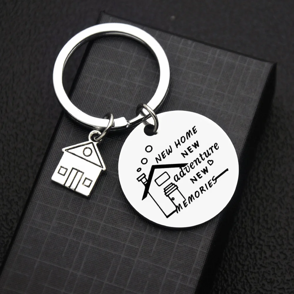 New First Home Gift Keychain Pendant  New Home New Adventures Key Chain Keyring Housewarming Gift Realtor Closing Gifts