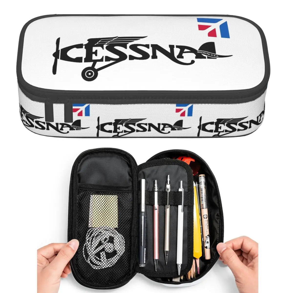 

Cessna Logo Pencil Cases for Students Pen Box Pencil Bag Big Capacity Pencil Pouch Pen Holder