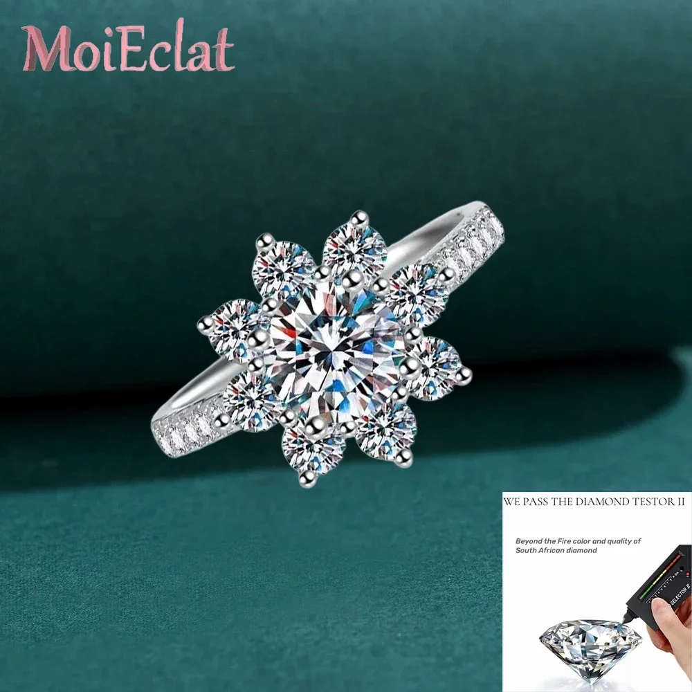 

Обручальное кольцо Sunflower, 1 карат, муассанит, платина PT950, подарочные кольца на день рождения, женские ювелирные украшения ко Дню святого Валентина