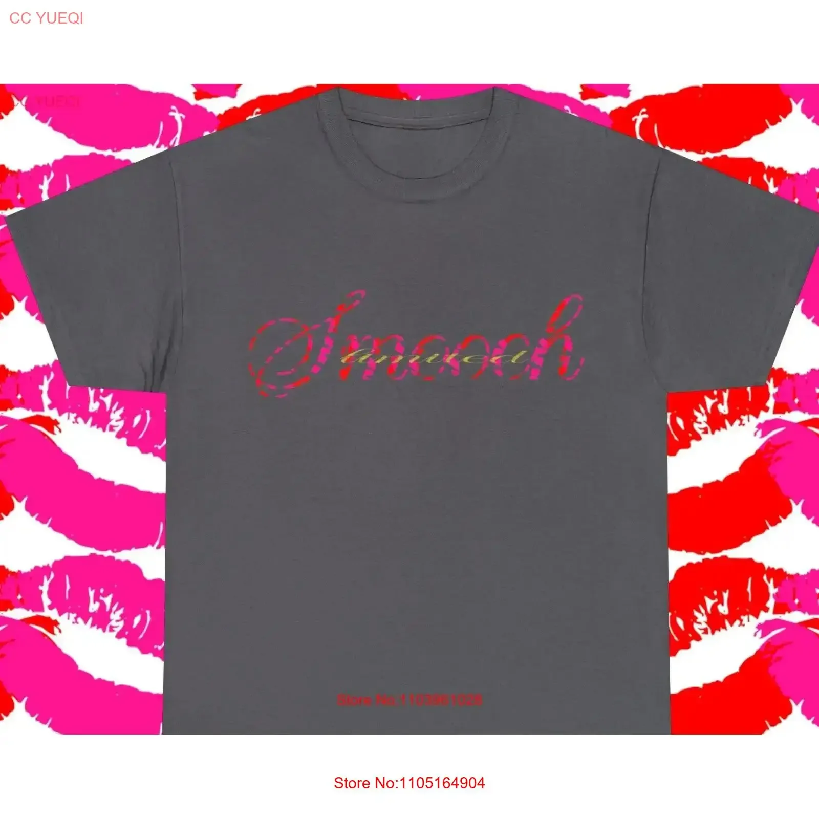 

Smooch Limited Kiss Тяжелый хлопок Мягкая повседневная футболка Уличная одежда винтажный стираный топ для повседневной носки Дышащая графическая мужская футболка