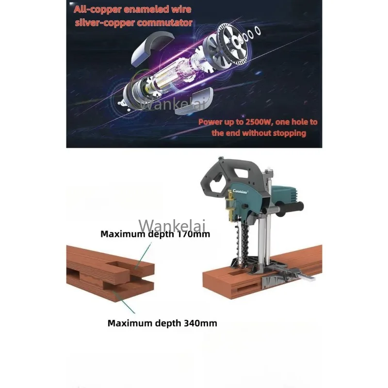 

Portable Chain Mortiser Woodworking Machine - Best Sellers Chisel Mortiser with Square Hole Drill Function for Precision Joinery