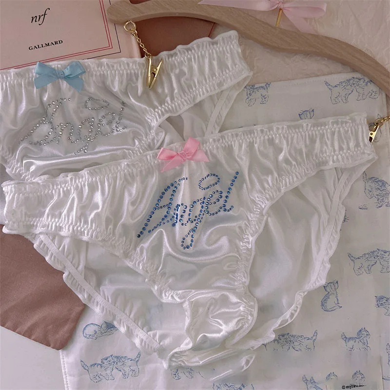 Nova sanrio cinnamoroll roupa interior dos desenhos animados diamante traceless cintura baixa kawaii sexy confortável respirável briefs moda tanga