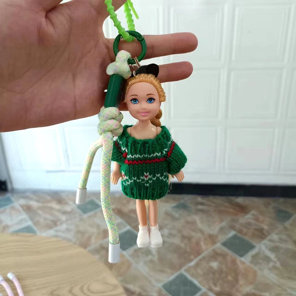 New Cute Doll Pendant Hanging Backpack Ornament DIY Change Clothes Bag Charm Car Key Ring Bag Decoration for Barbie Doll