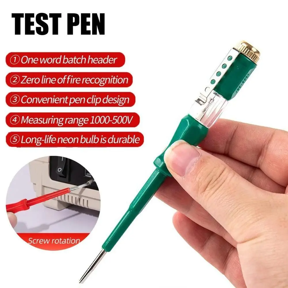 New Multipurpose Electric Tester Electric Tool Household Flat Screwdriver 100-500V Circuit Test Pen