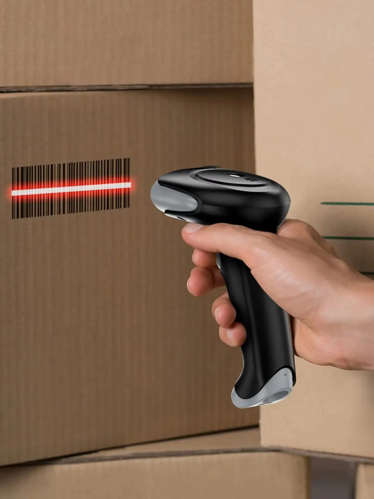 Eyoyo EY-034 2D-Bluetooth-Barcodescanner, kabellos, 2500 mAh, kabelloses Handgerät mit USB-Anschluss, QR- und Barcode-Lesegerät, für die Bestandsaufnahme in Bibliotheken und Lagern, kompatibel mit