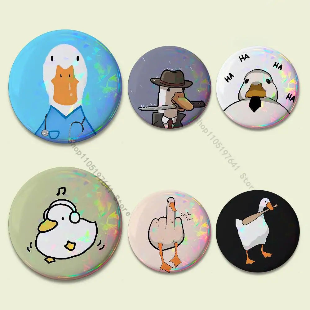 

Funny D-DucK Goose meme Creative Round Badge Button Pin Bag Decor Fans Collection Friends Gift Brooch