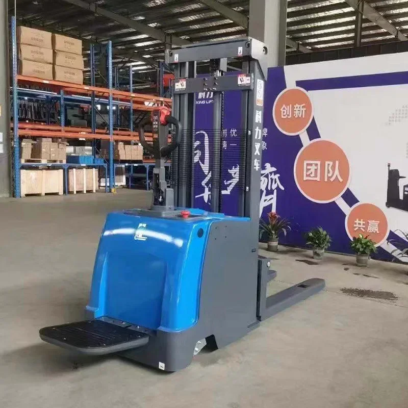 Electric hydraulic lift forklift 1.5 ton stacker small station drive all-electric ground cow stacker