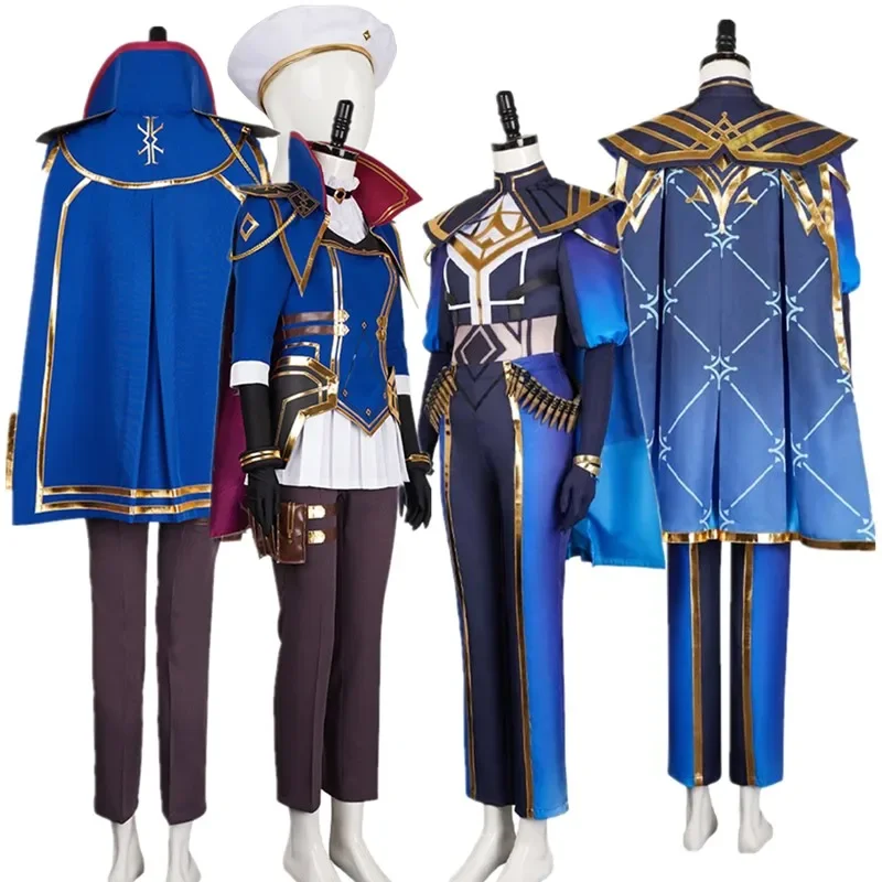 

FC6Caitlyn Cosplay LoL Fantasia Arcane Costume Adult Women Disguise Coat Hat Cloak Gloves Outfits Halloween Carnival Party @FC8！