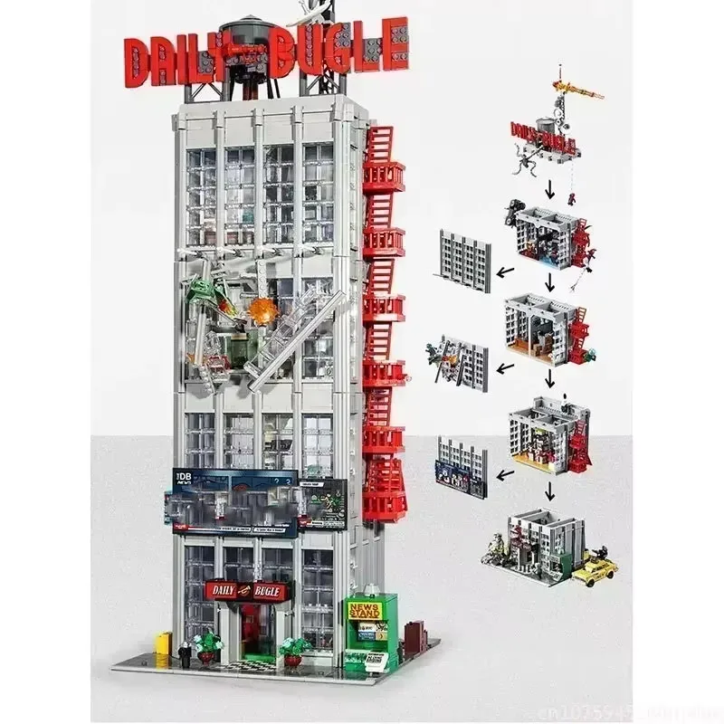 76178 City Series Big News Gebäudemodell, Bausteinspielzeug, pädagogisches Montagespielzeug, 3772 Stück, Weihnachtsgeschenk