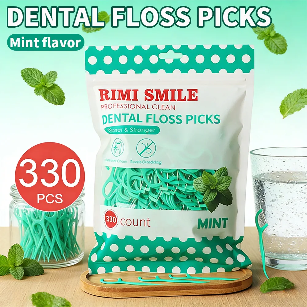 Palillos de dientes ultrafinos RIMI SMILE-330, juego para el hogar, palo de hilo dental de menta, una bolsa para una familia, herramienta de limpieza bucal