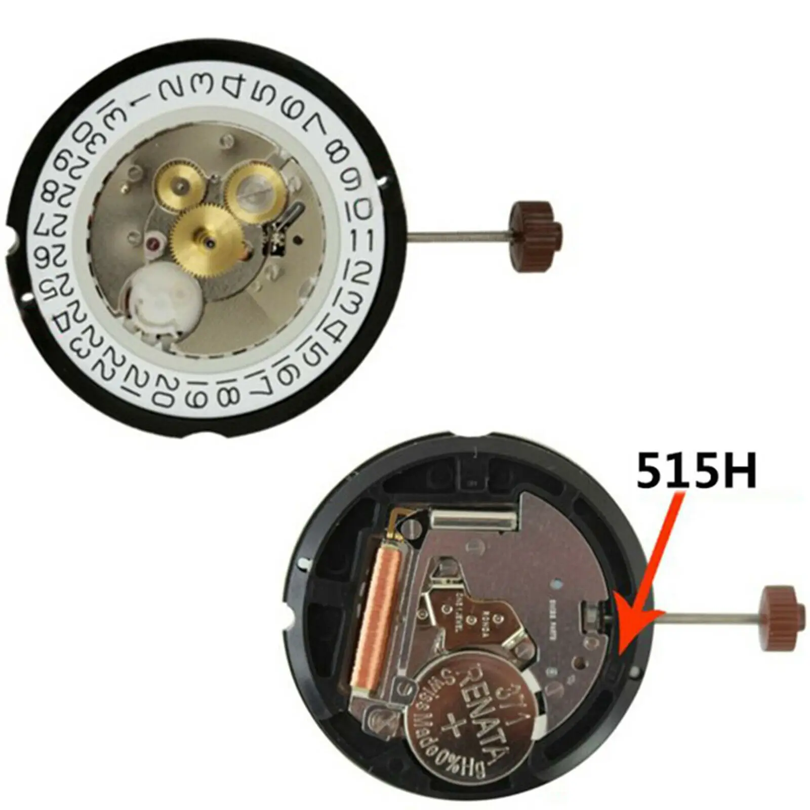 For Ronda 515H Watch Movement Accessories 24 Hours 4-Hands Quartz Watch Movement With Battery & Adjust Stem Replace Repair Parts