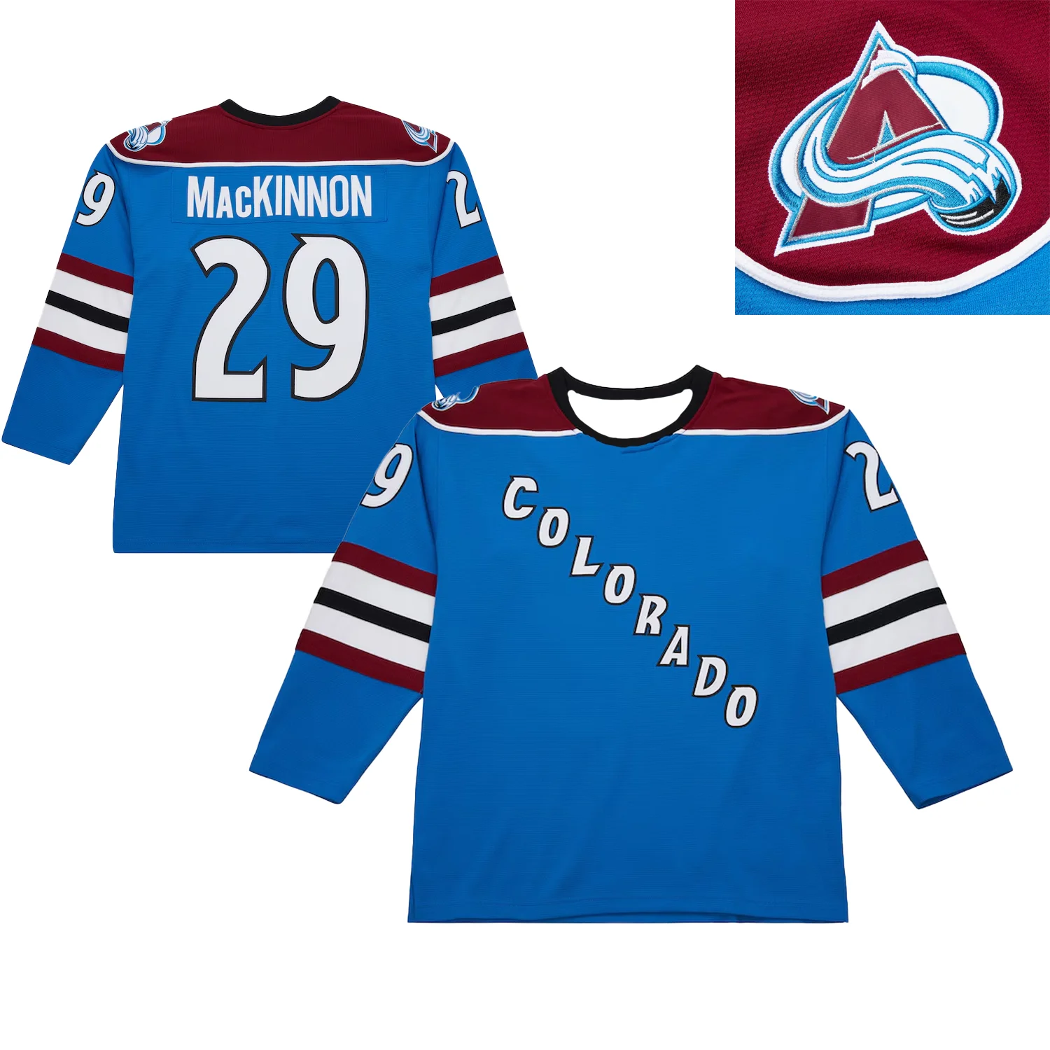 MN Men's Nathan MacKinnon Blue Avalanche 2013/14 Power Play Player Jersey Size 29 NHL Long Sleeve 3d Printed Quick-drying Tops