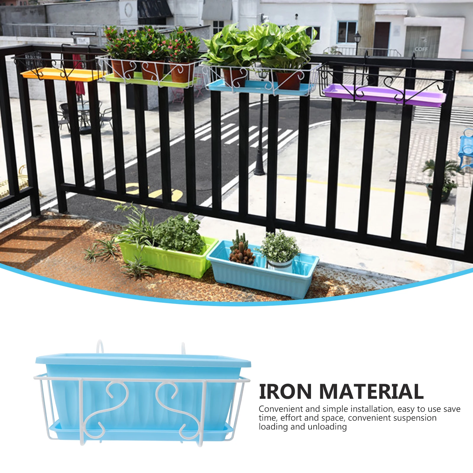 

Hanging Plant Pot Flowerpot Stand Tray Rack for Indoor Balcony Garden Decor Durable Material Rectangular Design Space Saving