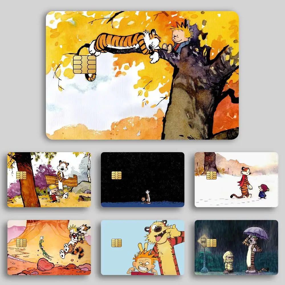 C-Calvin and H-Hobbes Credit Card Skin Stickers for Bank Card Bus Metro Card Sticker Waterproof Gift