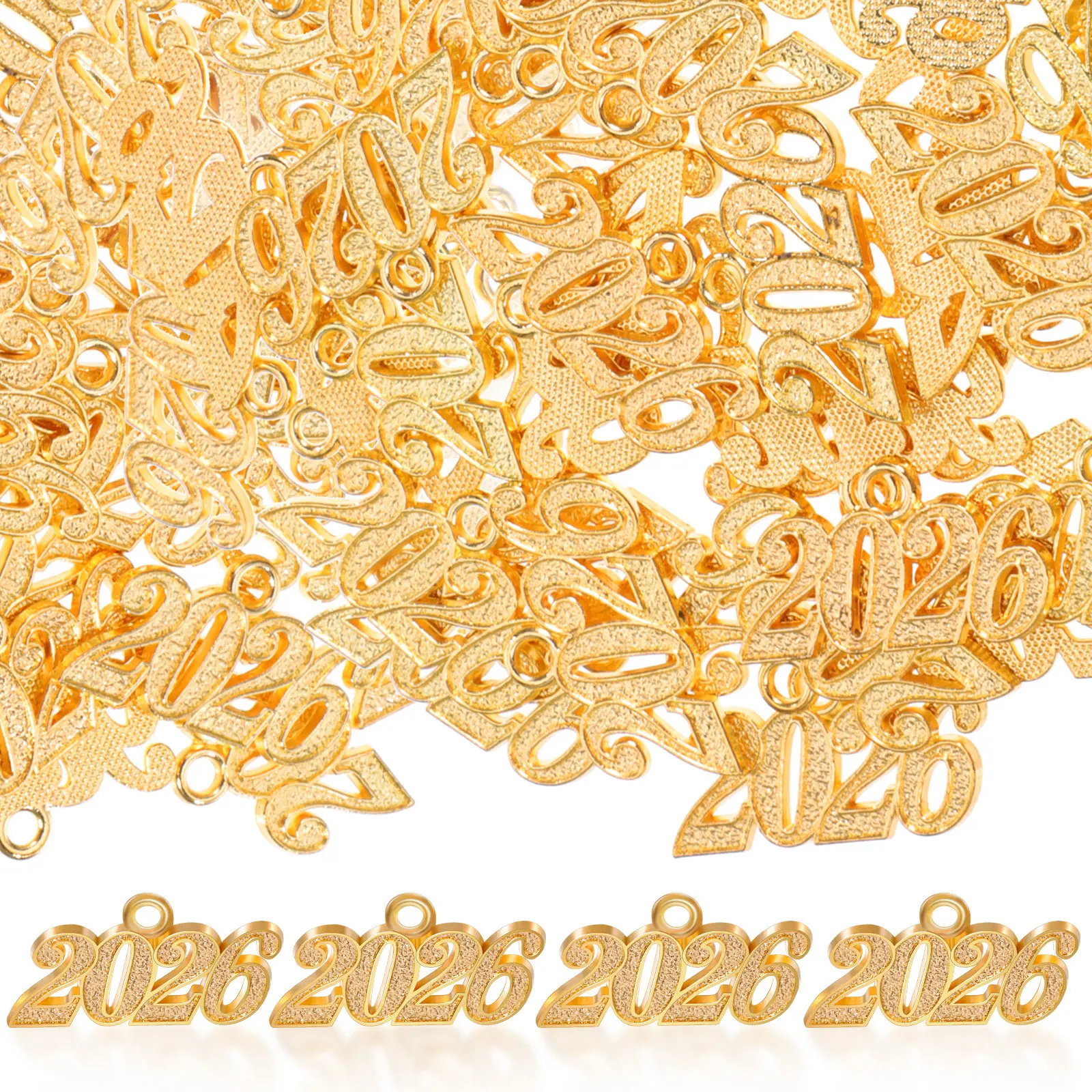 

50Pcs Alloy 2026 Year Charms Pendant Jewelry Making DIY Craft Supplies for Bracelets Necklaces Keyrings Charm for Jewelry Making