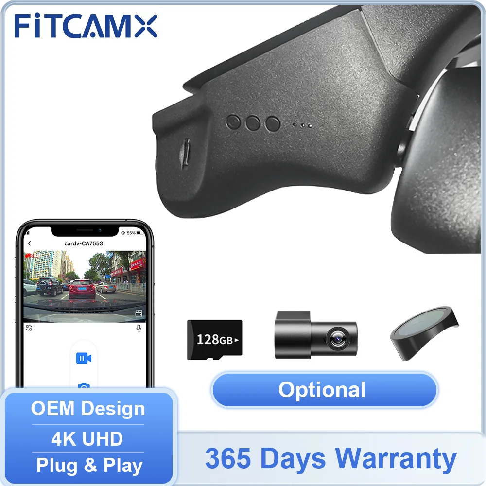

Car Camera for Jaguar XJ XJ-L 2011-2019, 4K FITCAMX DVR for Land Rover Range Rover and Sport 2010-2024, Rear Dashcam Support