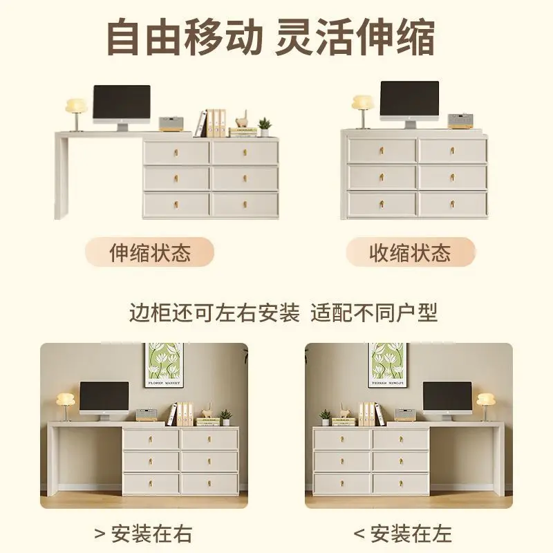 Bureau Double, commode, table d'angle intégrée, ordinateur, chambre à coucher pour filles, étude d'écriture pour étudiants