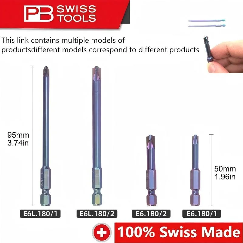 

PB Swiss Tools E6.180/1 /2 E6L Series Electrician's Bit Phillips Metric Bolt Bit